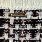 DKNY  Lurex Plaid Weaved Fringe Sweater- Size Large Photo 4