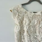 ASOS  Off White All Lace Floral Appliqué Cap Sleeve A Line V Back Mini Dress 8 Photo 2