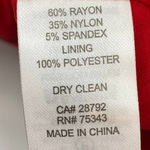 Rachel Zoe Blazer Red Single Button Stretch Knit Notched Collar NWT Size Medium Photo 4