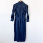 ZARA  The Minimal Denim Zip Up Midi Dress in Blue Photo 7
