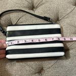 Striped Leather Wristlet Black Photo 7