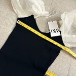 ZARA Knit Mini Dress Short Sheer Statement Sleeves Size Small Bloggers Favorite Photo 6