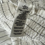 Avec Les Filles White Black Pinstripe Smocked Waist V Neck Crop Top Size L NWT Photo 6