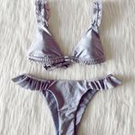 Boutique NWOT Purple Shimmer Bikini Set Ruffle Photo 0