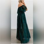 Baltic Born ‎ Leon Off Shoulder Dress Womens Large Forest Green Lace Maxi NWT Photo 2