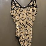 INC  International Concepts Metallic Floral Sheer Bodysuit MOCHA FRAPPE COLOR M Photo 3