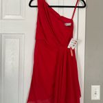 Mac Duggal  IEENA One Shoulder Knee Length Red Cocktail Dress Event Prom Sexy Photo 2