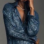 Anthropologie Flat White Sequin Tunic Dress, Size S Photo 2