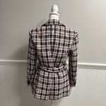 Favorite Daughter The City Plaid Tweed Belted Blazer Jacket Red Photo 14