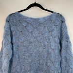 La Maille FRNCH Blue Loose Weave Long Sleeve Pullover Knit Sweater Size S/M Photo 8