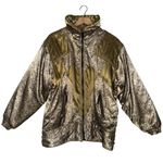 Vintage Edelweiss Ski Jacket Floral Rose Print Gold Women's Jacket Size M Photo 2