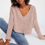 Free People Popcorn Sweater Oversized Fit Size Small Neutral Chunky Boho Photo 0