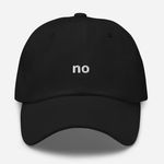 “no” Dad Hat Ballcap Funny Hat Black Photo 0