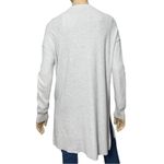 Chelsea28 Women’s M Heather Pale Gray Cotton Waffle Knit Open Sweater Cardigan Photo 3