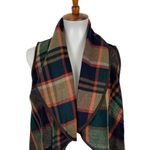 Altar'd State Altar’d State Plaid Open Front Draped Vest Cozy Fall Layering Piece S Multicolor Photo 1