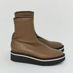 Clergerie Paris Berta Leather Flatform Boots Size 37 NWOB Taupe Retail $650 Brown Photo 9