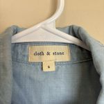 Cloth & Stone  Chambray Shirt Women's Small Blue Two‎ Tone Tencel Roll Tab Sleeve Photo 1