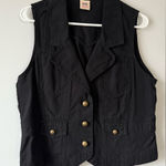 Faded Glory VTG Y2K  Black Sleeveless Vest Denim Retry Funky Hippie Boho Size S M Photo 0