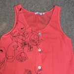 CRISTINA VERGANI Linen Tiered Sleeveless Button Front Midi Dress Salmon Medium Pink Photo 2