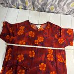Vintage Ship N Shore Woman Red Floral Dress Size 1X Photo 4