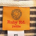 Ruby Rd Ruby Road Jacket Women Petite Small PS Charcoal Grey White Striped Full Zip Hood Photo 7
