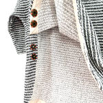 Deletta  size small striped blouse top shirt button up sides high‎ low hem Photo 2