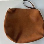 Steve Madden Clutch Purse Wrist Strap Zipper Brown Vegan Leather Classic Minimal Photo 6