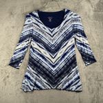 MiracleSuit Tunic Top Women Small Everyday Shapewear Comfort Stretch Blue White Photo 1