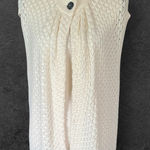 Evan Picone High Button neckline Knit/Crochet Open front vest. SZ. XL. Photo 0