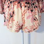 Audrey 3+1 Audrey 3Plus1 Pink Floral Romper Size Small Boho Floral Short Romper Photo 2