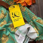 Daisy NWT UNIQUE VINTAGE X Smiley Green Peplum Halter Top LARGE Photo 4