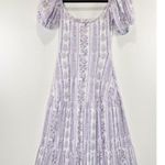 Smith & Quinn Womens Dress Purple Maxi Floral Puff Sleeve Tiered A Line Boho XS Photo 4