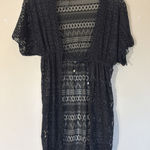 Power Flower Black Open Knit Swim Beach‎ Cover Up Resort Lounge Travel Medium Photo 0