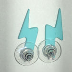 Blue Lightning Bolt Boho Earrings Photo 3