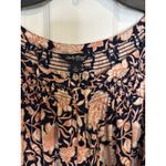 Lucky Brand  Navy Floral Long Sleeve Top Size Large Peasant Cottage Boho Fairy Photo 2