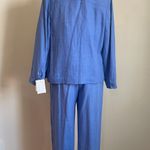 Doncaster NWT Vintage Blue Linen Pants And Jacket Set Photo 7