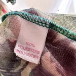 Pin Up Stars Coverup Italy Sheer Floral Top Rhinestone Quarter Sleeve Green M Size M Photo 3