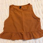SheIn  Rusty orange Ruffle Hem Crop Top Photo 1