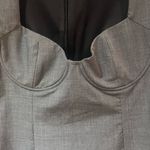 ZARA Sweetheart Neck Underwire Long Sleeve Fitted Mini Dress in Gray Size Small Photo 12