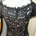 Adrianna Papell Black Tan Off-Shoulder Flutter Sleeve Mini Dress Photo 7