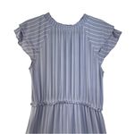 Old Navy Blue/White Stripe Peasant Maxi Dress Tiered Ruffle Sleeve Size Medium Photo 2