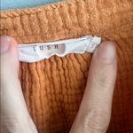 Lush Clothing Lush Tangerine Textured Cotton V-Neck Blouse Photo 2