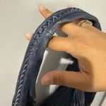 Jennifer Tattanelli Navy Intreccio Woven‎ Leather Tote Bag Blue Slouchy Hobo Black Photo 3