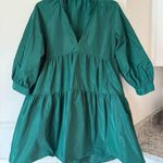 ZARA  Green Taffeta Dress with Pockets Photo 0