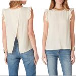 Ba&sh NEW  Fani ruffle-trimmed crepe top size L Cream Photo 10