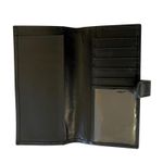 Vintage Ghurka Marley Hodgson MH Logo Black Leather Snap Tab Checkbook Wallet Photo 3