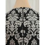 Antonio Melani Metallic Silver Black Filigree Sheath Dress SIZE 2 Long Sleeve Photo 5
