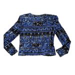 Vintage Papell Heavily Beaded Blue Jacket Geometric Sequin Formal Jacket Size 8 Photo 5