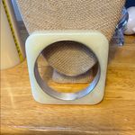 Liz Claiborne Vintage Acrylic Ivory Square Bangle Photo 1