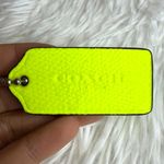 Coach 2"  Neon Yellow Fob Bag Charm Hang tag Hangtag Photo 0